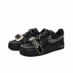 [Customized Black Diamond] Air Force 1 Low-top Shoes Unisex Blcak With Diamond Decoration - Image 2