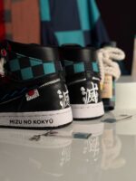 [Custom Demon Slayer - Tanjiro] Air Jordan 1 High Top Unisex Skateboarding Shoes Green/Black - Image 4