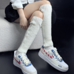[Custom Deconstructing the Christmas striped woman]  Air Force 1 Skateboarding Shoes Women's Low-top Blue - Image 5