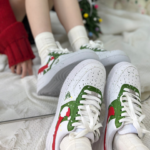 [Custom Christmas Snowy Night]  Air Force 1 Skateboarding Shoes Women's Low-top White - Image 6