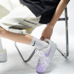 [Custom female tryst]  Air Force 1 Skateboard Shoes Women's Mid-Top Purple - Image 2