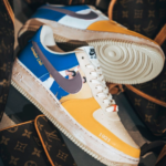 [Custom Figure oil painting]  Air Force 1 Skateboarding Shoes Unisex Low-top White And Yellow - Image 2