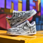 [Custom A female star's confession is black and white]  Air Force 1 Skateboarding Shoes Women's Low-top Black/White - Image 2