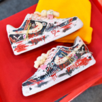 [Custom The female bad rabbit]  Air Force 1 Skateboard Shoes Women's Low-Top Red/Black - Image 8