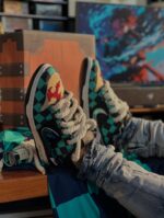 [Custom Demon Slayer - Tanjiro] Air Jordan 1 High Top Unisex Skateboarding Shoes Green/Black - Image 7