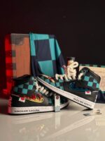 [Custom Demon Slayer - Tanjiro] Air Jordan 1 High Top Unisex Skateboarding Shoes Green/Black