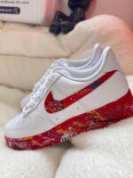 [Customized Fruity Pebbles,Color Inkjet] Air Force 1 Shoes Unisex Red/White - Image 6
