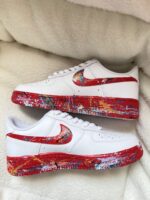 [Customized Fruity Pebbles,Color Inkjet] Air Force 1 Shoes Unisex Red/White - Image 5