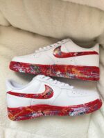 [Customized Fruity Pebbles,Color Inkjet] Air Force 1 Shoes Unisex Red/White - Image 4