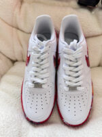[Customized Fruity Pebbles,Color Inkjet] Air Force 1 Shoes Unisex Red/White - Image 3