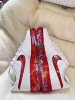 [Customized Fruity Pebbles,Color Inkjet] Air Force 1 Shoes Unisex Red/White - Image 2