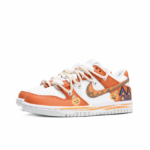 [Custom Witchy Pumpkin's Spooky Night] Dunk Skateboarding Shoes Unisex Low-top Orange/White - Image 3