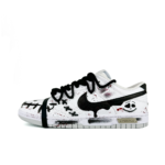 [Custom White Halloween] Dunk Skateboarding Shoes Unisex Low-top White/Black - Image 2