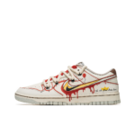 [Custom Halloween Clown] Dunk Skateboarding Shoes Unisex Low-top White/Red - Image 2