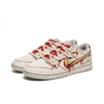 [Custom Halloween Clown] Dunk Skateboarding Shoes Unisex Low-top White/Red - Image 3