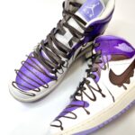 [Custom Taro Chocolate Ice Cream] Air Jordan 1 High Top Unisex Skateboarding Shoes Purple
