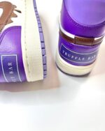 [Custom Taro Chocolate Ice Cream] Air Jordan 1 High Top Unisex Skateboarding Shoes Purple - Image 3
