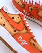 [Custom Chocolate Chip Cookie] Air Force 1 Unisex Skateboarding Shoes Red/Brown - Image 5