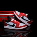 [Custom Red and White Full Diamond] Air Jordan 1 Chicago Low - Top Skateboarding Shoes Unisex - Image 2