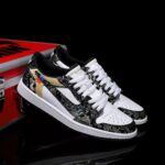 [Custom Black Gold Dragon Pattern Embroidery] Air Jordan Low - Top Skateboarding Shoes Unisex - Image 5