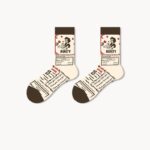 Vintage Pictorial - Mid Cotton Socks Women Non-Slip Sports Fashion 5 Pairs - Image 16
