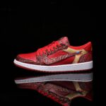 [Custom Red and White - Embroidered Style] Air Jordan Low - Top Skateboarding Shoes Unisex - Image 3