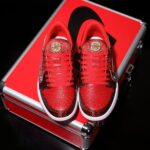 [Custom Red and White - Embroidered Style] Air Jordan Low - Top Skateboarding Shoes Unisex - Image 5