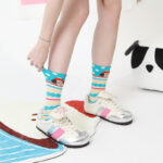 Greedy Dog - Cute Cartoon Women's Socks - Thin Glass Silk Stockings, Fashionable Breathable Mesh Mid-Crew Socks - Kawaii Illustration Design - Image 8