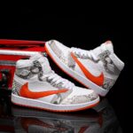 [Custom Natural-colored Python Pattern - Backwards Swoosh] Air Jordan High - Top Skateboarding Shoes Unisex - Image 3