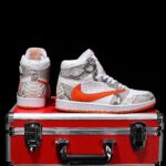 [Custom Natural-colored Python Pattern - Backwards Swoosh] Air Jordan High - Top Skateboarding Shoes Unisex - Image 4