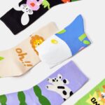 Cotton Socks Women Spring Middle Tube Socks Cute Cartoon Spring And Autumn Ladies Long Socks 5 Pairs( Size 35-42) - Image 9