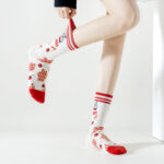 Vintage Pictorial - Mid Cotton Socks Women Non-Slip Sports Fashion 5 Pairs - Image 7