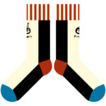 Penguin Kingdom – Spring & Fall New Striped Home Cute Cartoon Cotton Mid-Calf Socks (Unisex,4 Pairs, Size 35-42) - Image 4