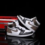 [Custom Mocha - Calfskin Leather] Air Jordan High - Top Skateboarding Shoes Unisex