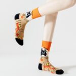 Vintage Pictorial - Mid Cotton Socks Women Non-Slip Sports Fashion 5 Pairs
