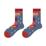 Vintage Pictorial - Mid Cotton Socks Women Non-Slip Sports Fashion 5 Pairs - Image 11