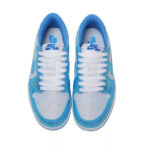 [Custom Blue - White Full Diamond] Air Jordan Low - Top Skateboarding Shoes Unisex - Image 4