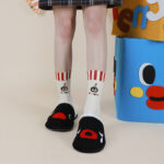 Penguin Kingdom – Spring & Fall New Striped Home Cute Cartoon Cotton Mid-Calf Socks (Unisex,4 Pairs, Size 35-42) - Image 14