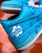 [Customized Stitch] Air Force 1 Low-top Shoes Hand-drawn Unisex Blue - Image 4