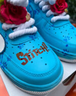 [Customized Stitch] Air Force 1 Low-top Shoes Hand-drawn Unisex Blue - Image 5