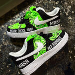 [Custom YB MASA] Air Force 1 Low - Top Unisex Skateboarding Shoes Black/Green