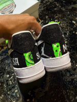[Custom YB MASA] Air Force 1 Low - Top Unisex Skateboarding Shoes Black/Green - Image 3
