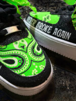 [Custom YB MASA] Air Force 1 Low - Top Unisex Skateboarding Shoes Black/Green - Image 2