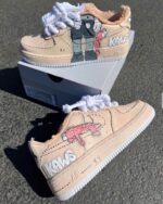 [Customized AF1×KAWS] Air Force 1 Graffiti Distressed Shoes Unisex Cyan/Red/Purple/Pink/Green - Image 14