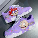 [Customized Rugrats - Chucky & Tommy] Air Force 1 Shoes Unisex Hand Painted Purple