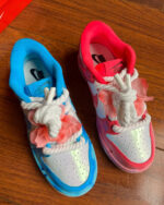 [Customized Stitch & Angel] Air Force 1 Shoes Unisex Hand Painted Pink and Blue - Image 4