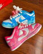 [Customized Stitch & Angel] Air Force 1 Shoes Unisex Hand Painted Pink and Blue - Image 2