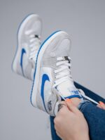 [Custom Blue and white, blue and black, red and black - Full Diamond] Air Jordan 1 High - Top Skateboarding Shoes Unisex - Image 7