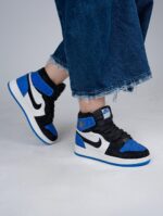 [Custom Blue and white, blue and black, red and black - Full Diamond] Air Jordan 1 High - Top Skateboarding Shoes Unisex - Image 6