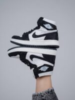 [Custom Black/White - Full Diamond] Air Jordan 1 High - Top Skateboarding Shoes Unisex - Image 4